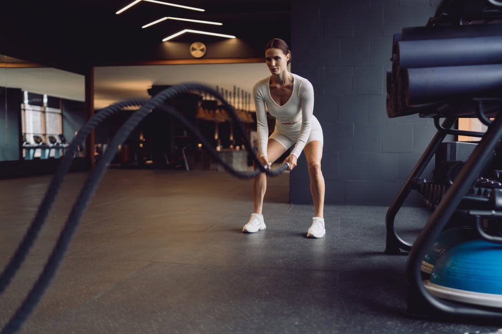 A woman training in HIIT